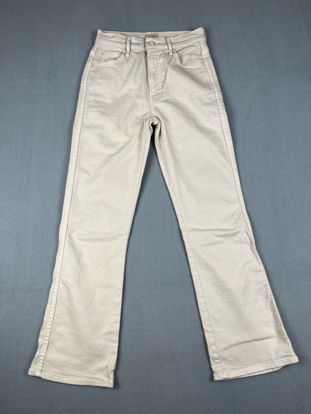 MOTHER The Mid Rise Smokin’ Double Flood in Tapioca (cream) color